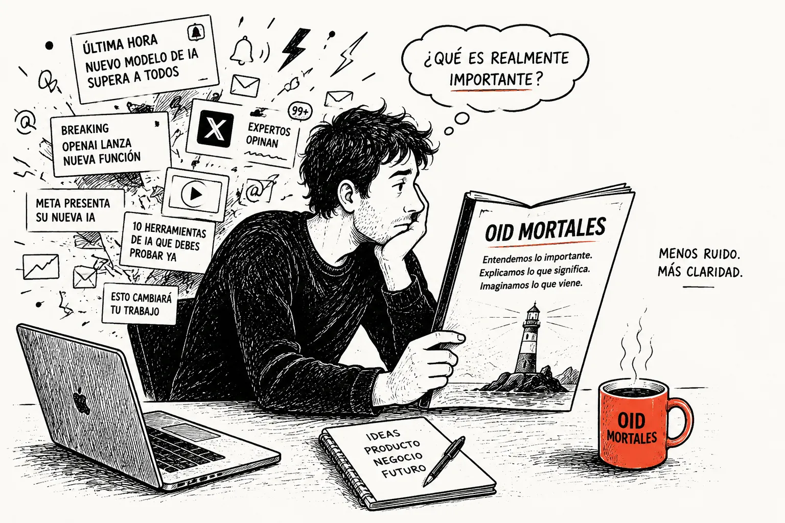 Ilustración de portada de Oíd Mortales
